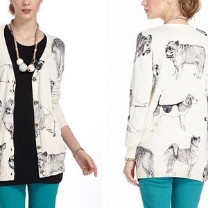 RARE Dog Themed Light Pullover Cardigan